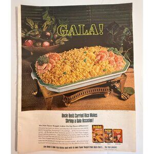 Vintage 1964 Uncle Ben's Rice Shrimp Gala Food Advertisement Print Ad